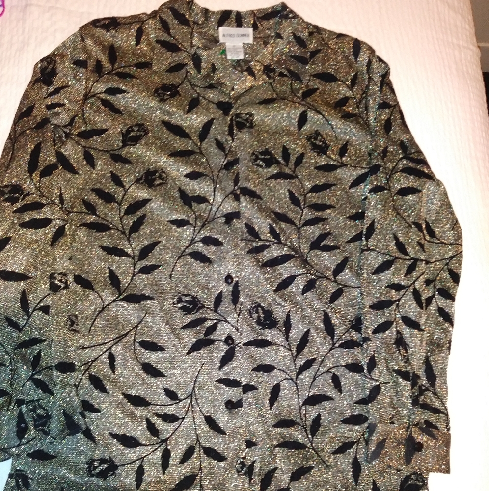 Alfred Dunner button-down long-sleeve blouse